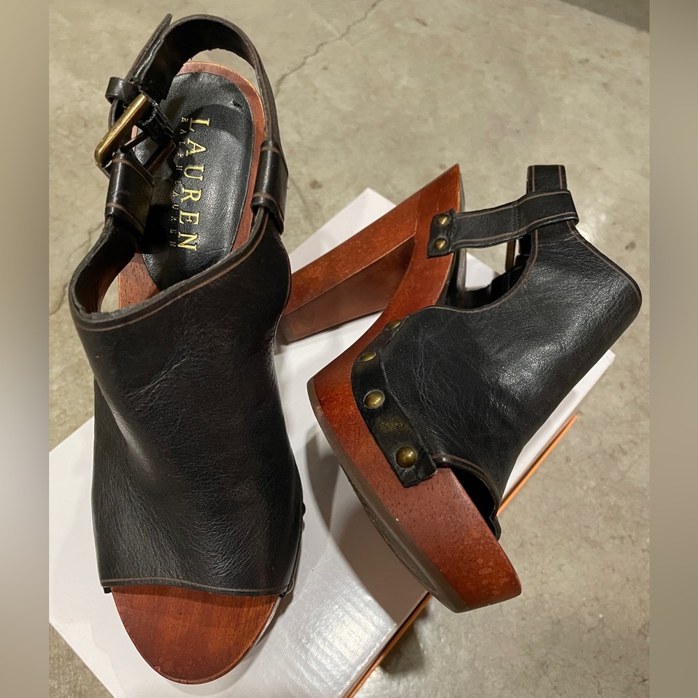 Lauren by Ralph Lauren Black Platform shoes